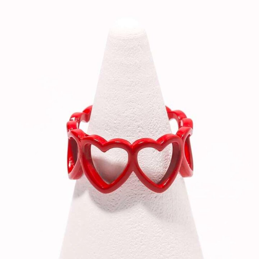 ONE LEFT---GRABT IT NOW...Vintage Hollow Heart Adjustable Open Ring -OS